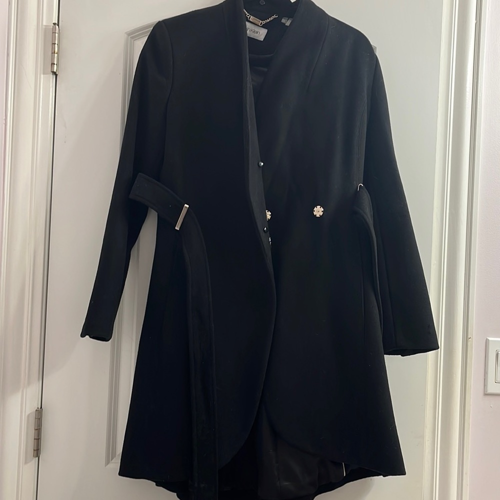 Calvin Klein black pea coat size 2